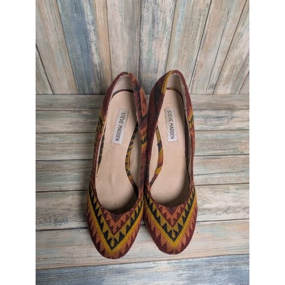 Steve Madden Aztec Platform Wedge Heels Size 9M Festival Boho Western Tribal - Picture 7 of 10